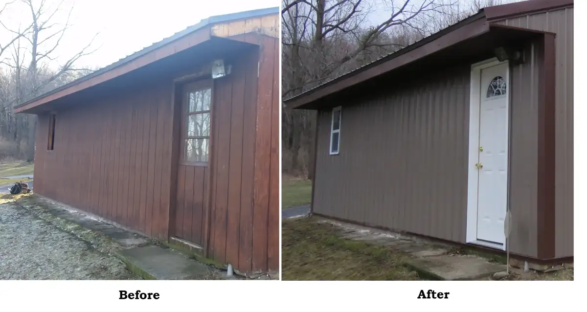 Before and After garage re side, Middlesex, NY